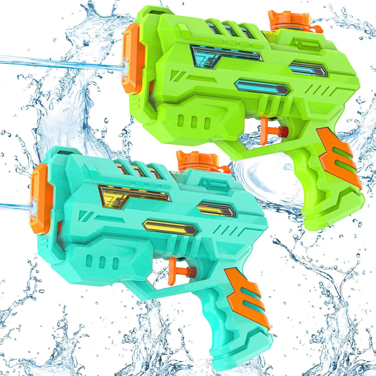 Water Gun Squirter for Kids Squirt Gun 2 Pack – Fun for Kids & Family - 2 Pack: Blue+Green