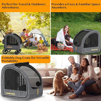 PAWZIDEA Dog Stroller for Large Dogs, Pet Stroller with Detachable Carrier for Portable Dog Crate for Car Seat, Foldable Dogs Jogger Strollers, All Terrain 9” Wheels, Adjustable Handle, Up to 80lbs