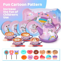Quiet Flower 55 piece unicorn tea party set with teapot, cups, cake stand and storage box - view 4