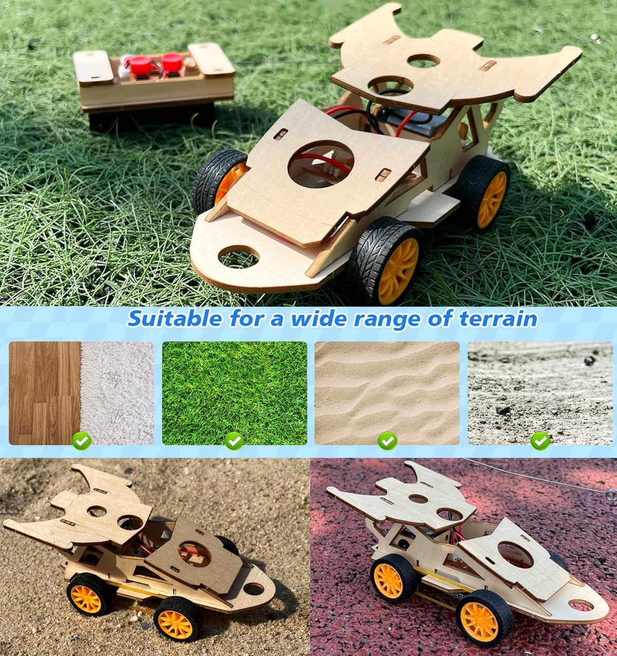 SCAEMO DIY remote control car and solar car STEM kit with two assembled cars - view 2