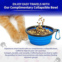 Pet Fit For Life - Vibrant Collapsible Travel Cat Litter Box - Portable, Foldable, Compact Design with Bonus Water Bowl - Ideal for Car & Camping - Reusable, Cats Safe - Blue, (16"x12"x5")