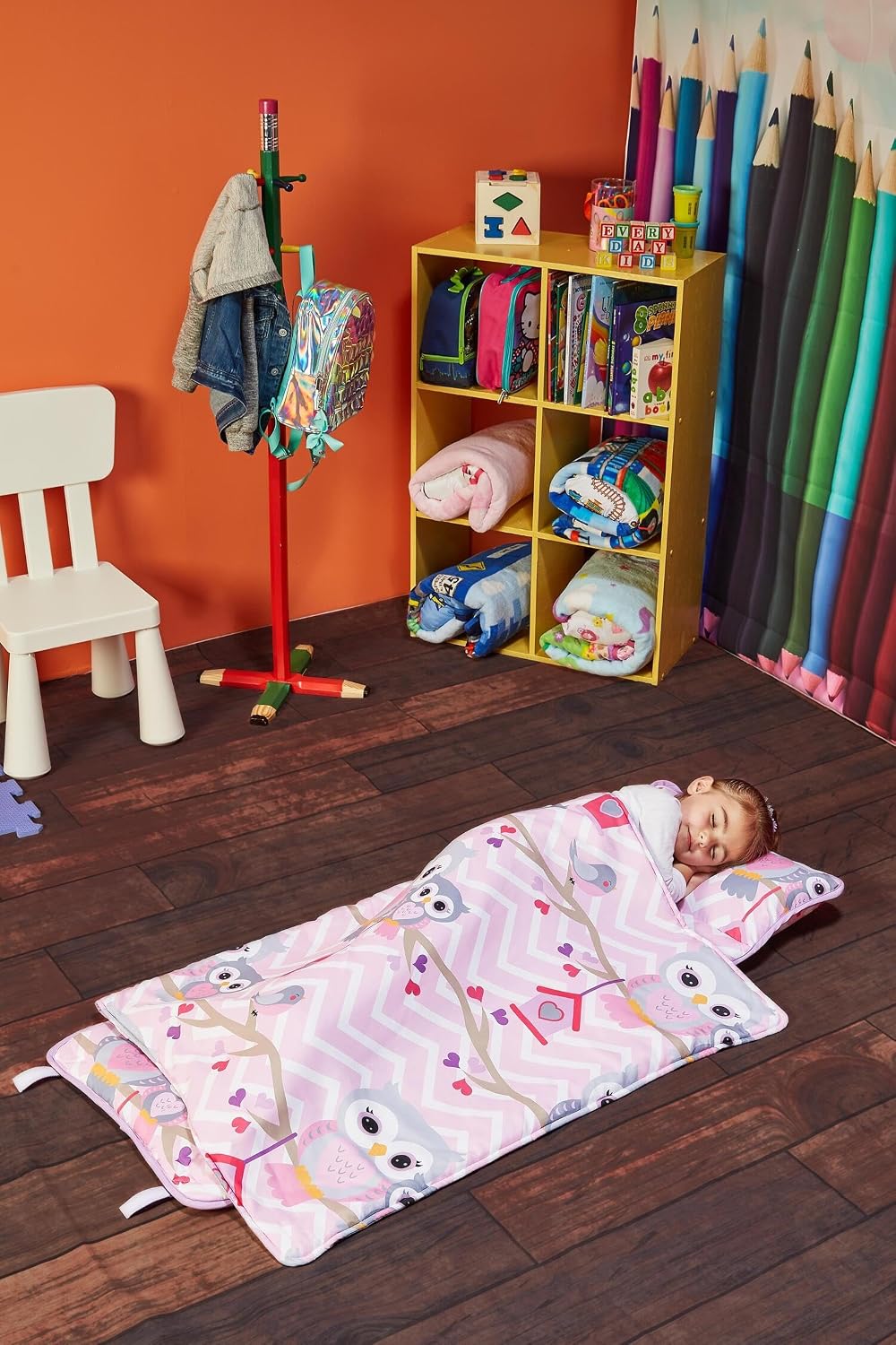 EVERYDAY KIDS Born to Dance Ballerina toddler nap mat with removable pillow and attached blanket - view 7