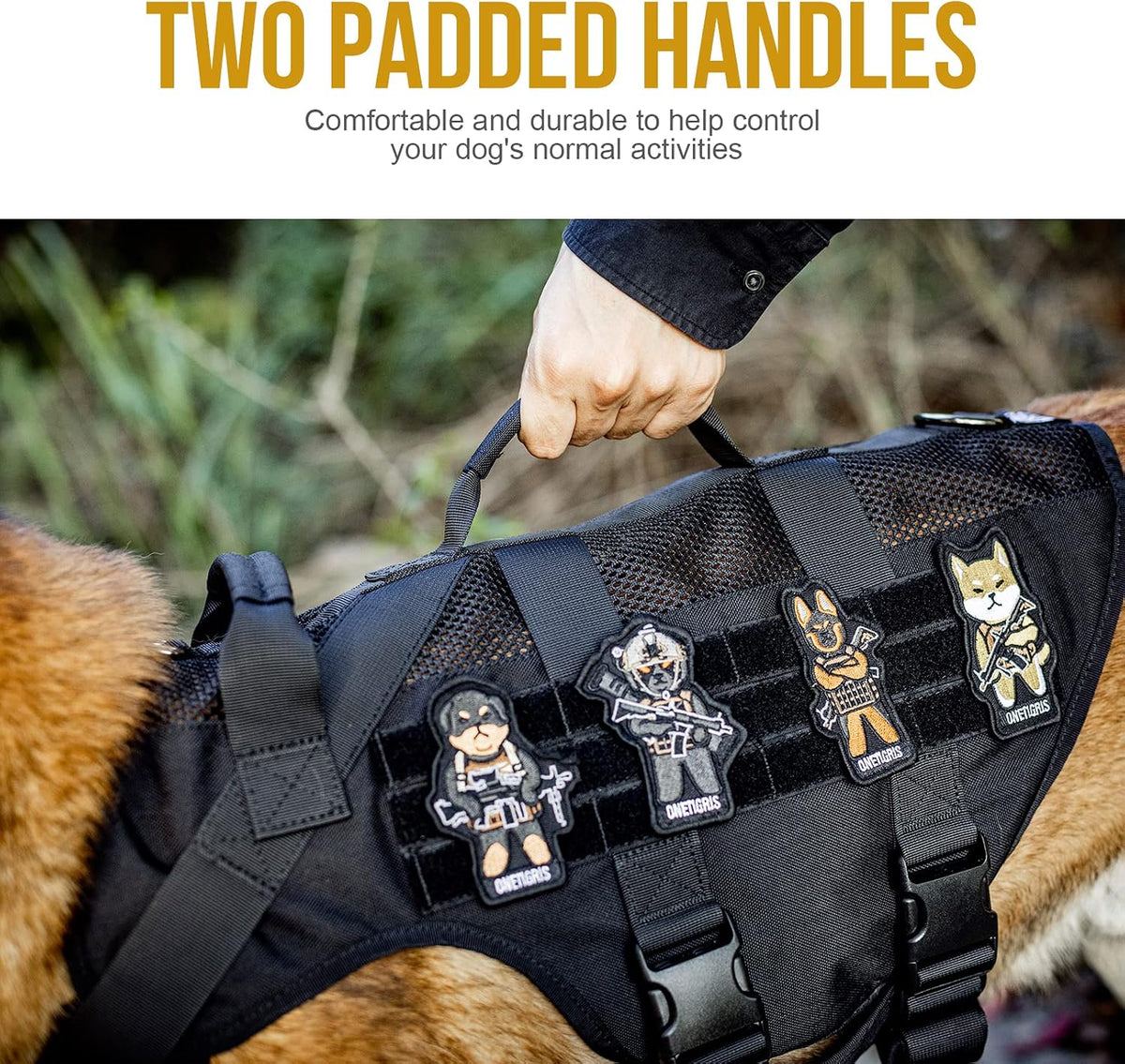 OneTigris No Pull Tactical Dog Harness for Medium Dogs - Black / XS - image 4
