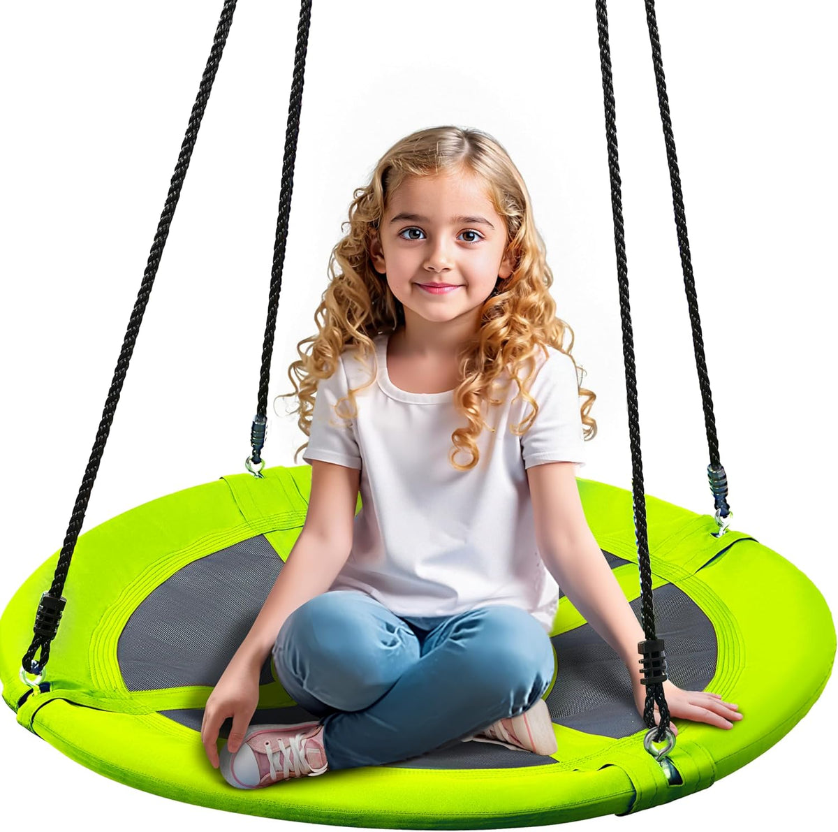 TURFEE 40 inch Saucer Tree Swing 900Lb Weight Capacity - Green - image 2