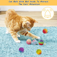 Cat Toys Balls, Wool Yarn Cat Ball with Bell Inside - 1.7 Inches - image 3