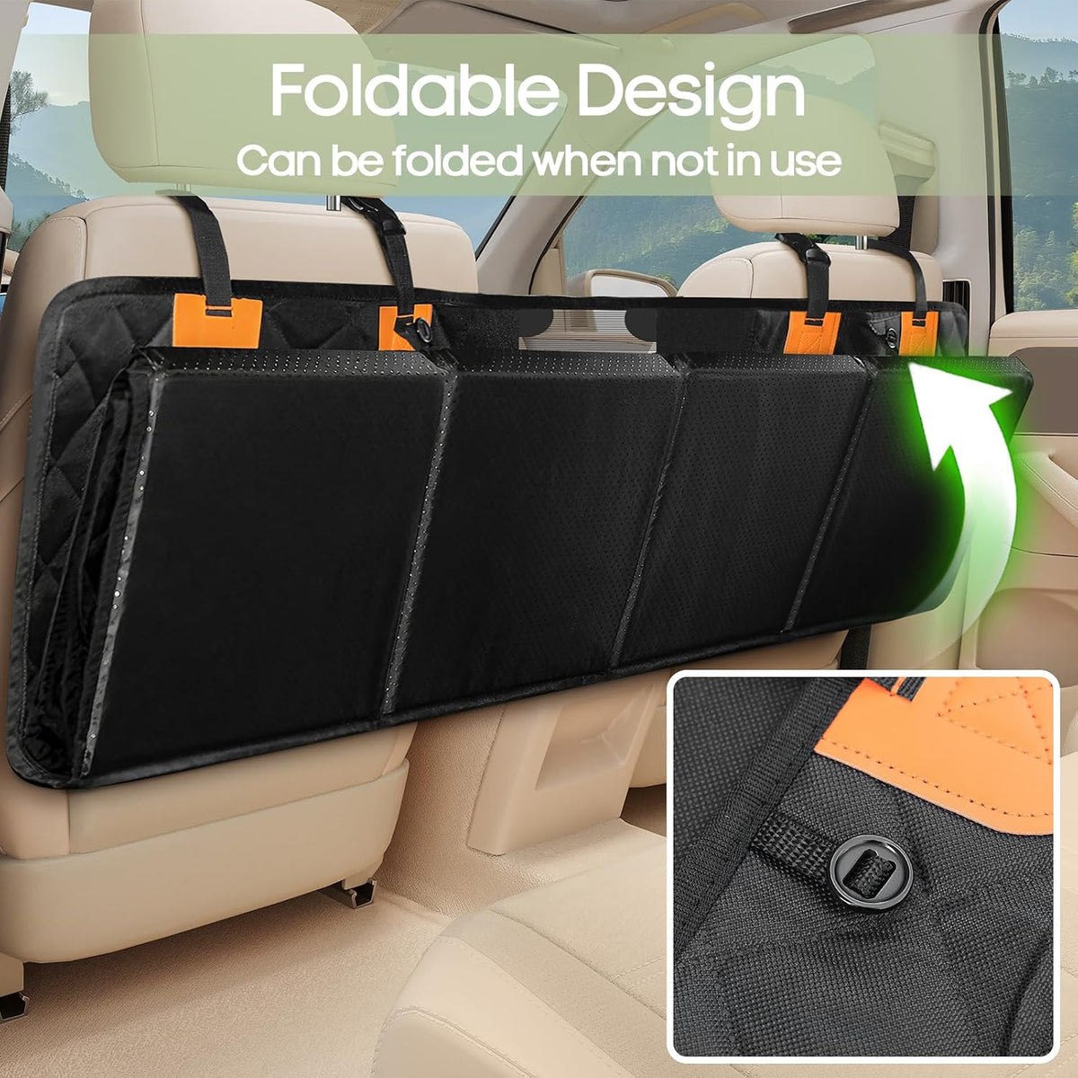Dog Car Seat Cover for Back Seat, Hard Bottom Back Seat Extender – Essentials for Dogs - XL - 56.3"W - For Midsize SUVs & Trucks - image 4