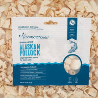 smallbatch Pets Freeze Dried Cat & Dog Treats, 1.25oz - Alaskan Pollock, Organic High Protein Treats, Omega 3 Fatty Acids, Gluten Free, Grain Free, Made in The USA, Ethically Sourced, Single Protein