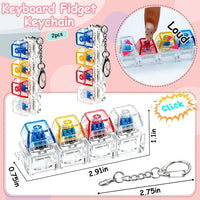 2 PCS Keyboard Fidget Toy - Clear Pink Yellow Blue / General - image 3