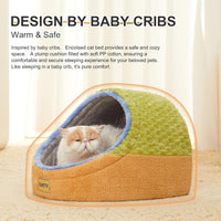 Cute Cat Beds for Indoor Cats, Cave Bed for Kittens - Medium / Green - image 2