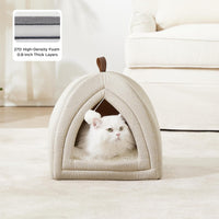 Bedsure 2in1 Cat Beds for Indoor Cats Cave for Kitten with Washable - M(16x16x16) / Beige - image 2