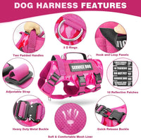 WINSEE Tactical Dog Harness with Dog Leash - X-Large / Camo Pink - image 4