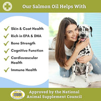 Wholistic Pet Organics Salmon Oil: Deep Sea Wild Alaskan Salmon Oil for Dogs - Omega 3 Dog Fish Oil with EPA and DHA for Skin, Coat, Heart and Nervous System Health - 4 Oz