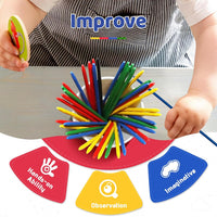 Classic Pick Up Stick, 41pcs Bamboo Pick Up Stick Original Game 9.8 Inch Long – Fun for Kids & Family - image 3