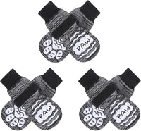 BEAUTYZOO Anti Slip Dog Socks for Small Medium Large Dogs,Paw Protector with Grips for Hardwood Floor Hot/Cold Pavement,Traction Control 3 Pairs AntiTwist Dog Shoes to Prevent Licking for Senior Dog