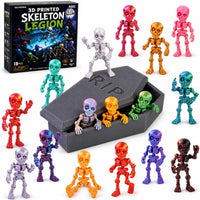 Celltestria 18PCS 3D Printed Skeleton Fidget Toys with Coffin Storage - Skeleton with Coffin