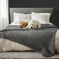 Muddy Mat Dog Blanket - Chenille Water Absorption Blanket for Bed & Couch Cover for Dogs Washable - Grey / 40" x 50" - image 3