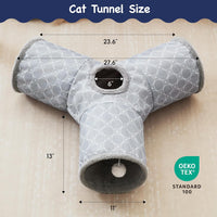 Tempcore Cat Tunnel, 3-Way Collapsible Toy for Indoor Cats - Geometry Grey / Small - image 2