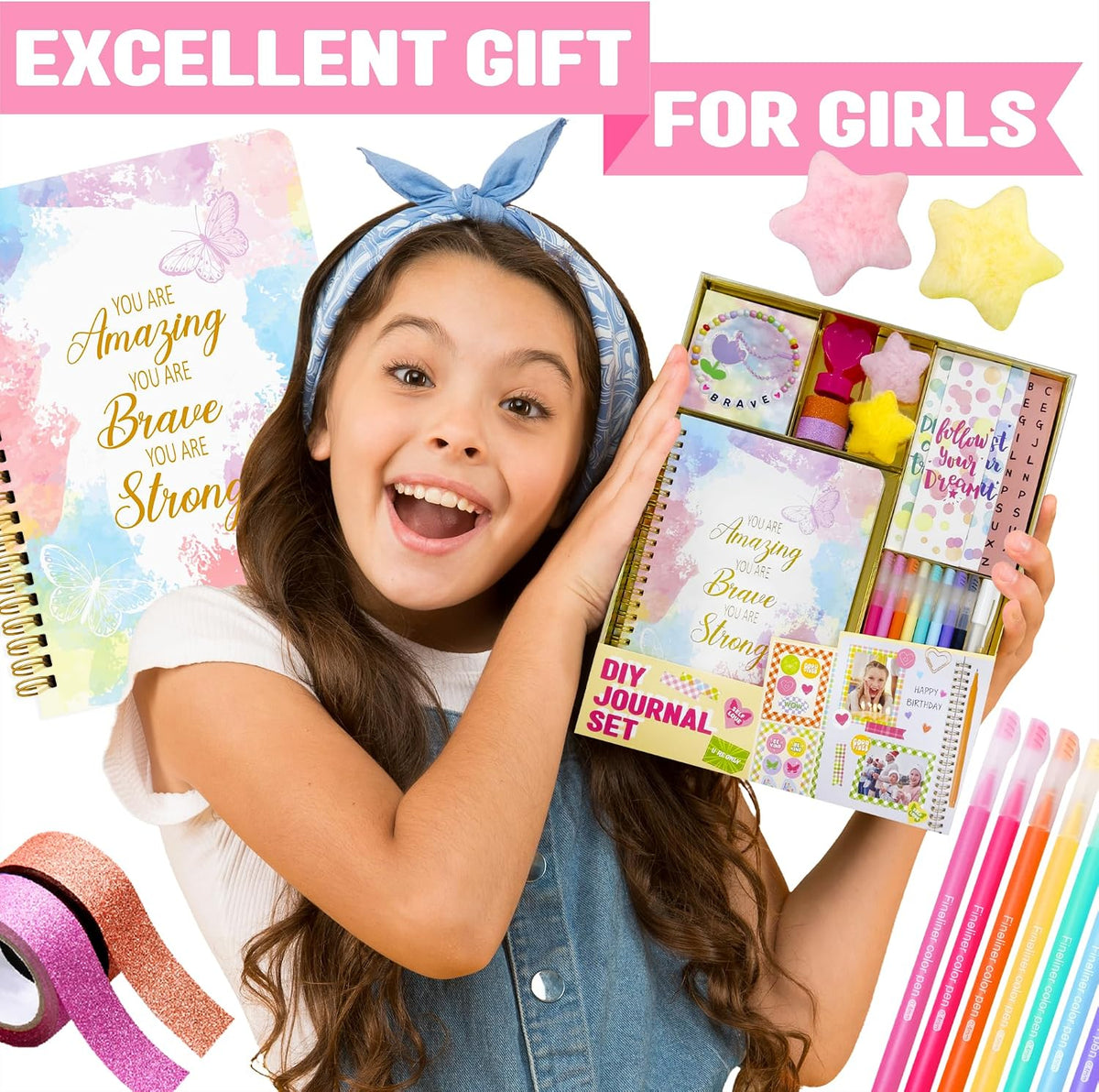 Nollh DlY Journal Kit for Girls Scrapbook Gifts for 8-14 Year Old - image 2