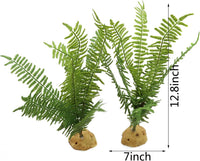JIHAQUA Fake Fern Plants, Plastic Reptile Terrarium Decor – Essentials for Reptiles And Amphibians - Fern - image 2