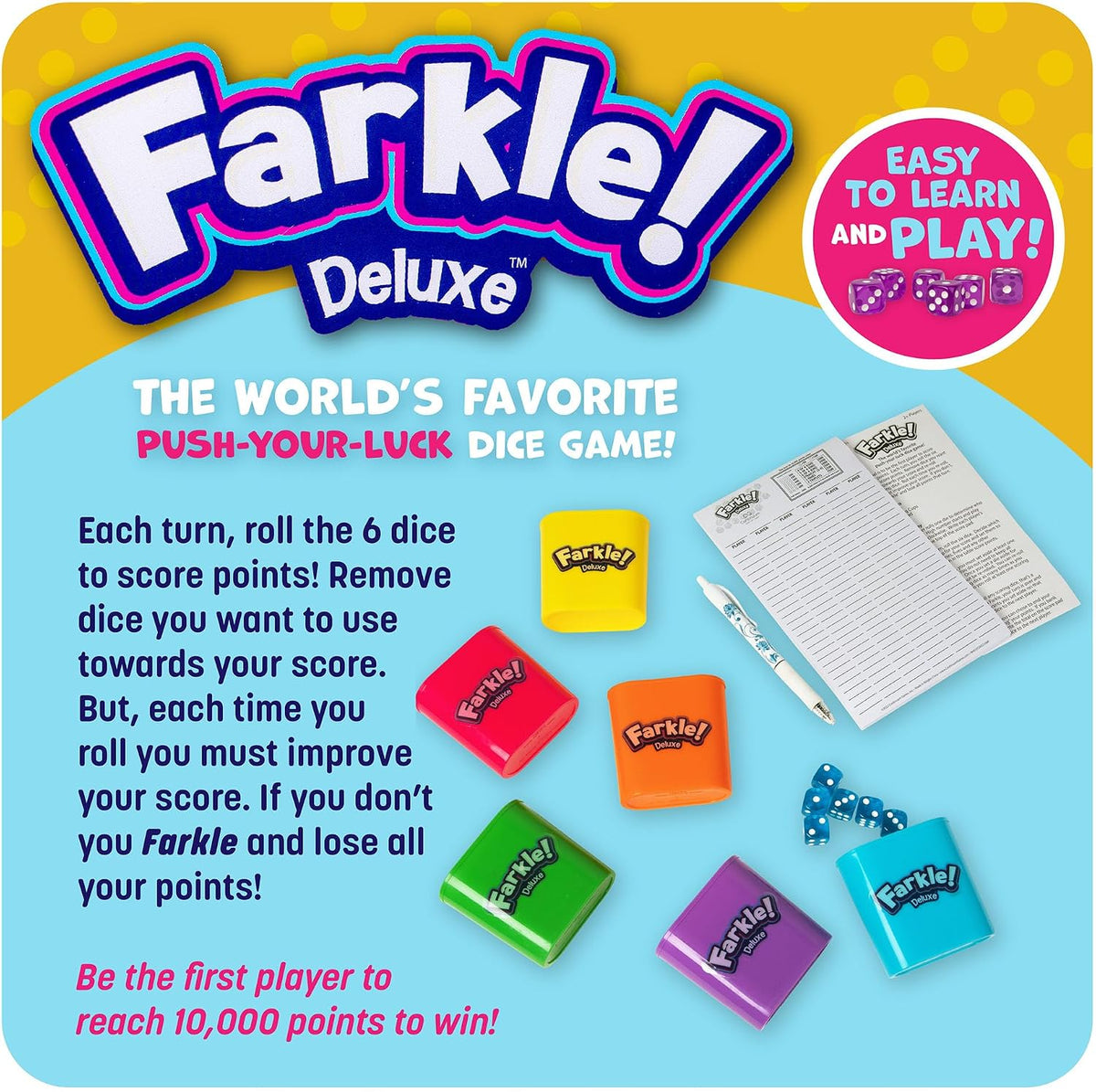 Farkle Deluxe Dice Games Set Includes 36 Colorful Dice - Deluxe - image 3