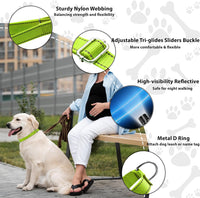 Martingale Dog Collar, Adjustable No Buckle Slip Collar, XS - Green / X-Small(Length:9-12'', Width:5/8'') - image 2