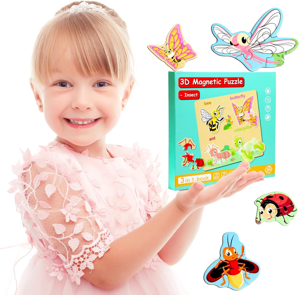 Magnetic Puzzles for Kids Ages 3-5 - Insect - image 4