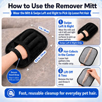 NVNAN Pet Hair Removal Glove for Dogs & Cats - Big Fabric Pet Hair Gloves+Pet Grooming Brush - image 4