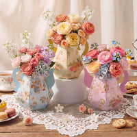 Fulmoon 6 Pcs Tea Party Decoration Flower Box Table Teapot - 6 / Yellow Series