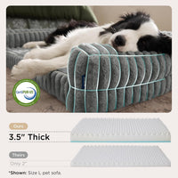 Bedsure ComfyFleece Memory Foam Orthopedic XL Dog Bed Washable 42" – Essentials for Dogs - Grey / 42.0"l X 30.0"w X 7"th - image 4