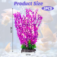 Aquarium Plastic Plants Extra Large Aquarium Plant 20.4-inch Tall - E*2 Pcs / 20.4 in - image 2