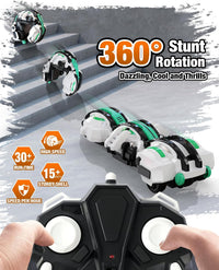 BAZADER 360° Stunt Remote Control Car with LED Lights – Fun for Kids & Family - Cyan - image 3