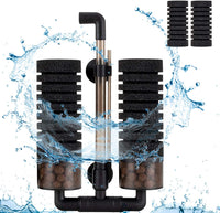 hygger Sponge Filter, Aquarium Filter Double Sponge Replaceable Media with 4 Biochemical Sponges - M for 15 to 55 gallon tank