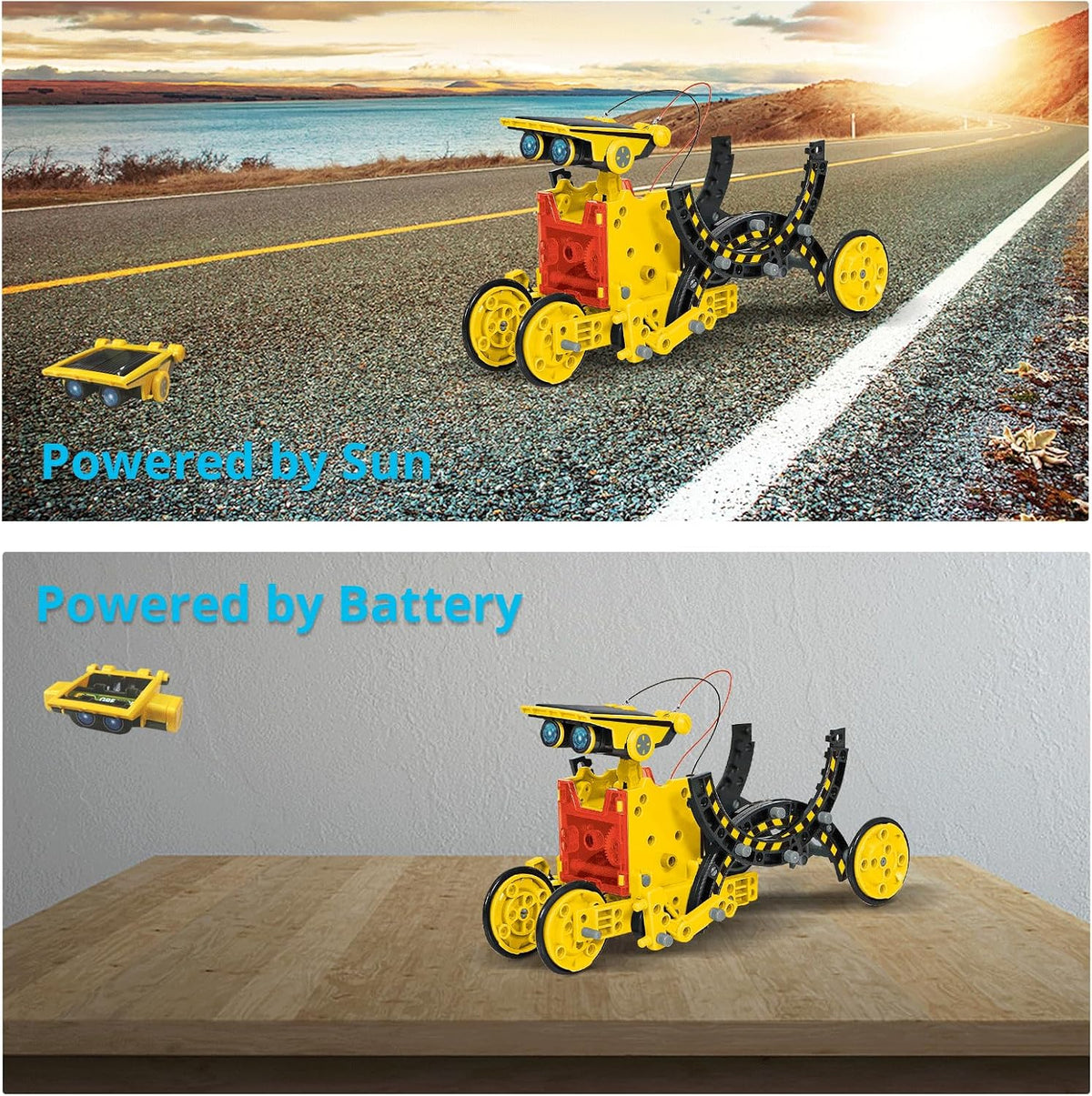 Solar Robot Building Kit, 12-in-1 STEM Robotic Toys for Kids Age 8-12 – Fun for Kids & Family - Yellow - image 4