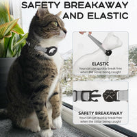 AirTag Cat Collars, Stretchy Collar with Air Tag Holder and Bell – Essentials for Cats - Gray - image 4