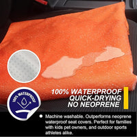 Back Seat Cover for Car Trucks Van SUV,Waterproof Rear Bench Towel Seat Covers for Dogs and Kids,Automotive Backseat Protector (Orange)