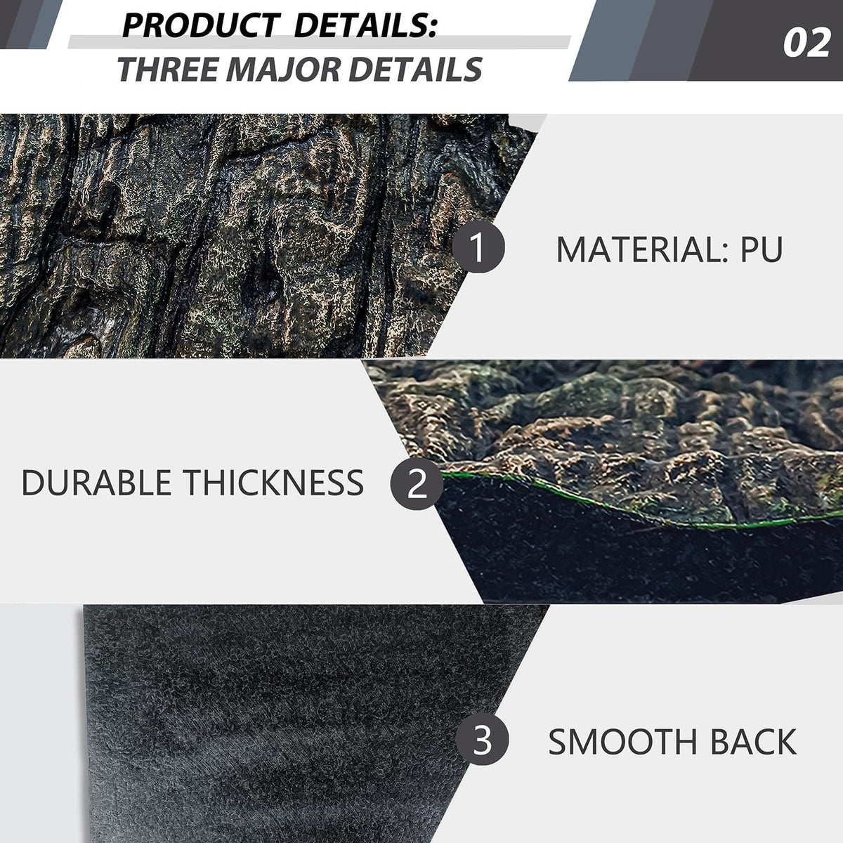 4pcs Rock Terrarium Background, 3D Reptile Tank Background Board - Paleyellow-17.7"*11.8"（1pcs） - image 3