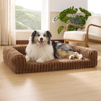 Bedsure ComfyFleece Memory Foam Orthopedic XL Dog Bed Washable 42" – Essentials for Dogs - Camel Brown / 42.0"l X 30.0"w X 7"th