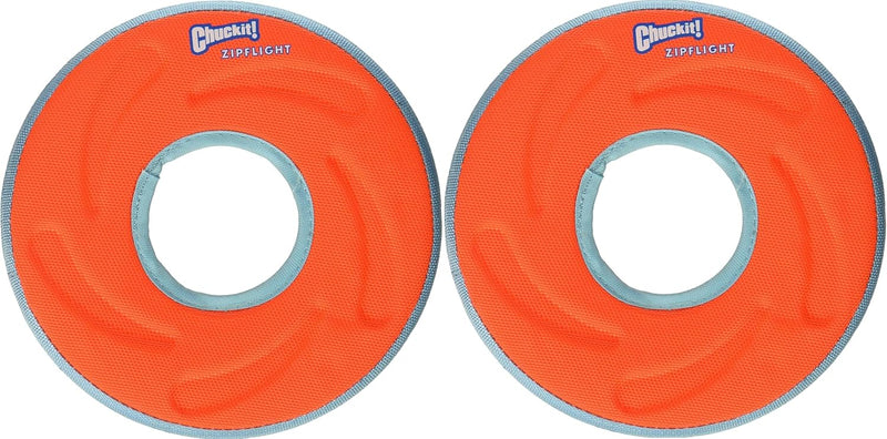 Chuckit 18100 Medium Chuckit! Zipflight Frisbee Dog Toy - Pack of 2