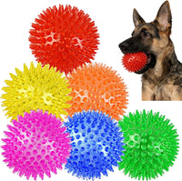 6 Pack Squeaky Spiky Dog Balls, Puppy Chew Toys for Teething - Medium