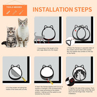 Cat Door for Screen Door, Lockable Magnetic Flap - Small - image 4