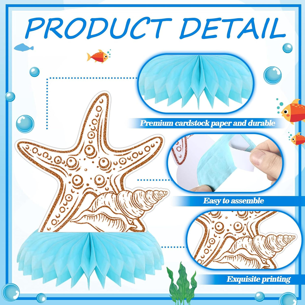 Moinchore 12 Diwali honeycomb table centerpieces with colorful 3D designs - view 19