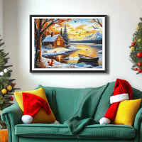 Halloween Puzzle 500 Piece with Lettered for Adults Gift - 1000piece - Lakeside Calm - 27.5x19.7" / Merry Xmas - image 3
