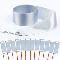 12PCS Red Dance Ribbons, Red Party Favors - Silver 12PCS