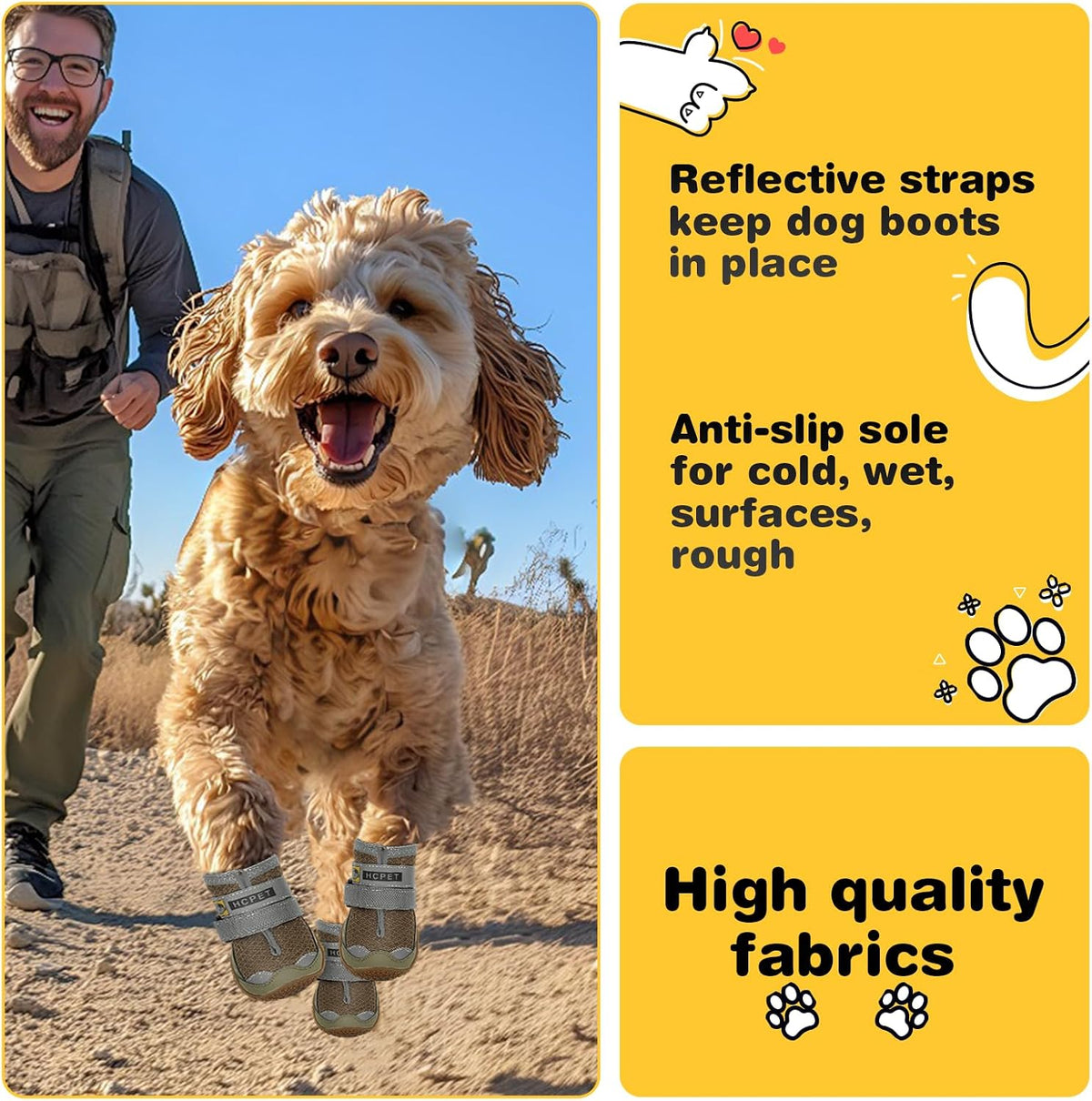 Dog Boots Waterproof Dog Shoes for Medium Large Dogs - Army Green / Width 1.57 in - image 2
