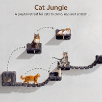 Cat Wall Shelves, 9-in-1 Wood Cat Wall Furniture Set, Burlywood – Essentials for Cats - Grey / 9 Piece Set - image 4