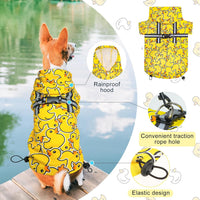 Dog Raincoats for Medium Dogs, Waterproof Rain Jacket with Hood – Essentials for Dogs - Duck Yellow / S(Back 13.2", Chest 18.5", Neck 13.9") - image 4