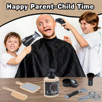 WishaLife kids barber shop pretend play set in black with toolbelt, shaver, scissors and hairdryer - view 2