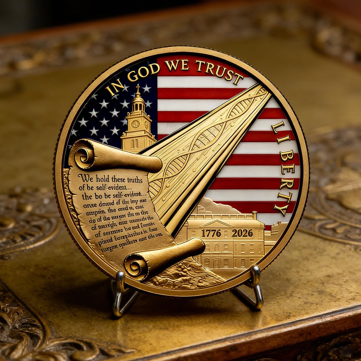 Lastikor 2 inch Marine Corps 250th anniversary coin in copper color - view 16