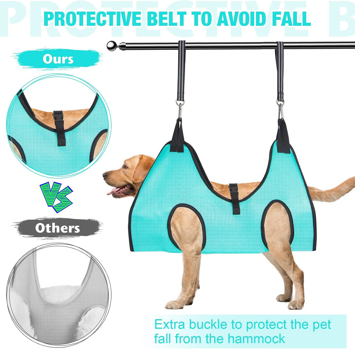 Ateson Pet Grooming Hammock - XXL for Giant Dogs 120LB / Green - image 3
