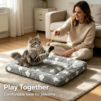 Dog Bed Mat,Reversible & Ultra Soft Kennel Pad-Machine Washable Pet Bed for Dogs & Cats-All-Weather - 18.0" L x 14.0" W x 1.5" Th / Gray - image 2